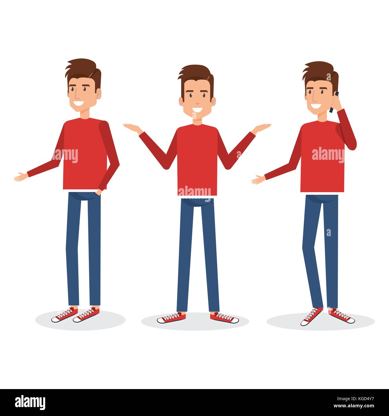young man doing different poses Stock Vector Image & Art - Alamy