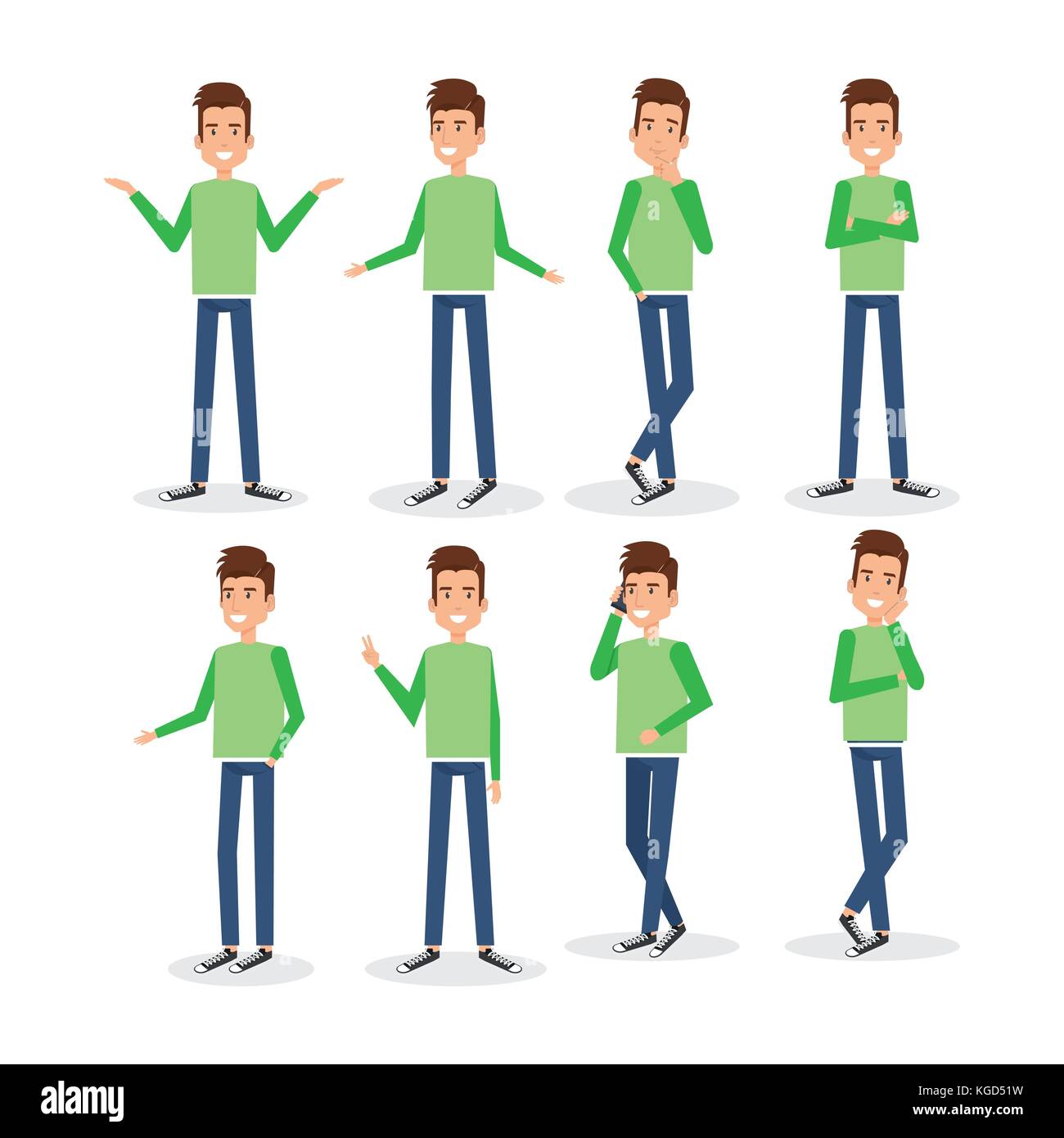 young man doing different poses Stock Vector Image & Art - Alamy
