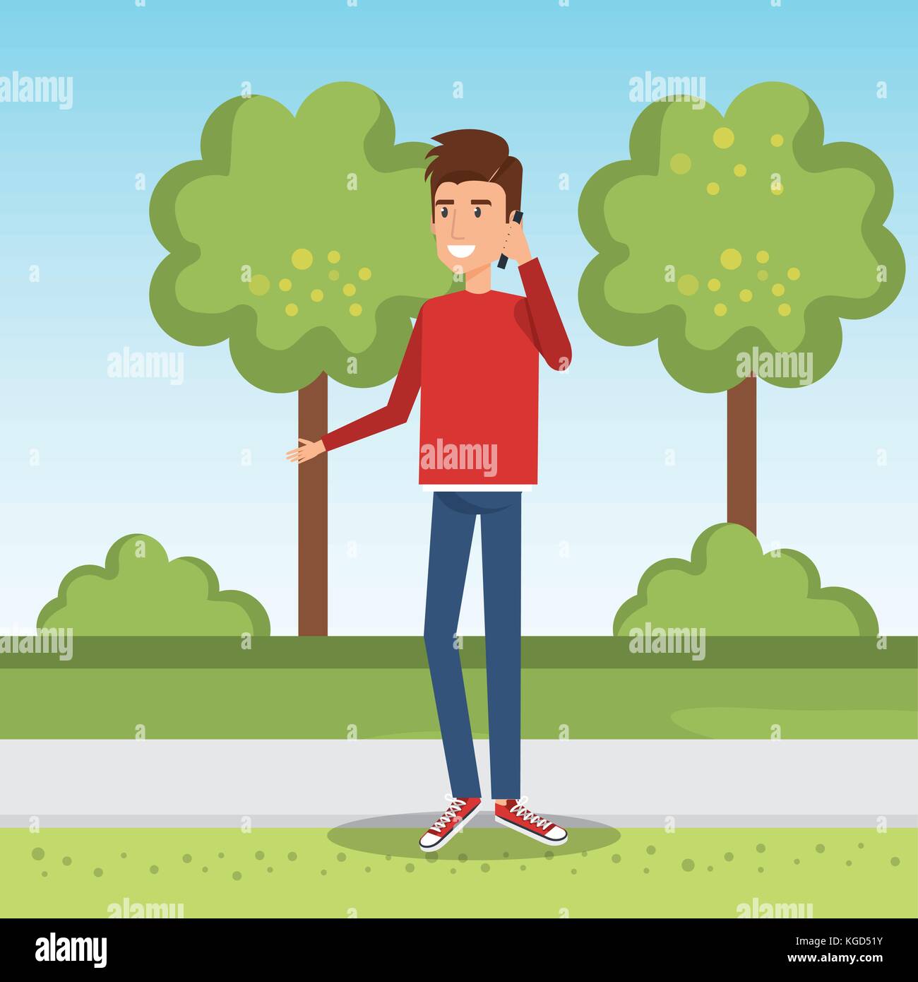 young man model avatar character Stock Vector