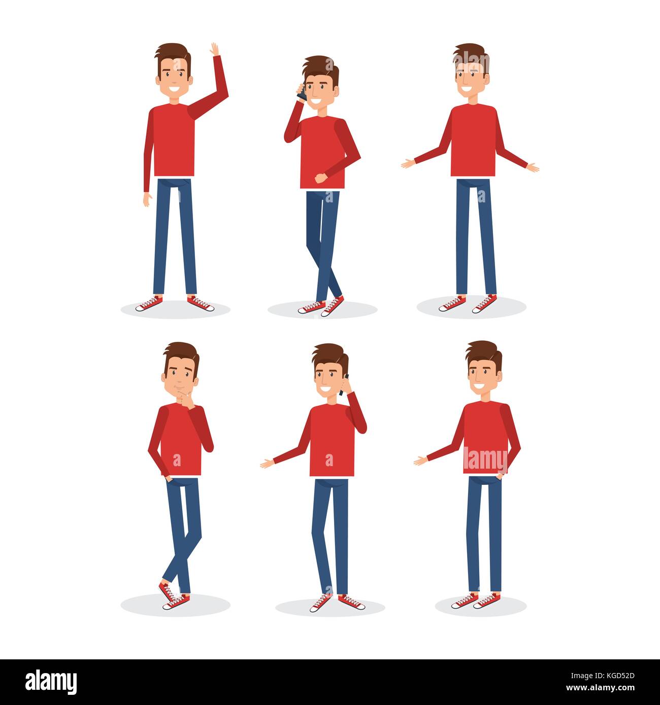 young man doing different poses Stock Vector Image & Art - Alamy