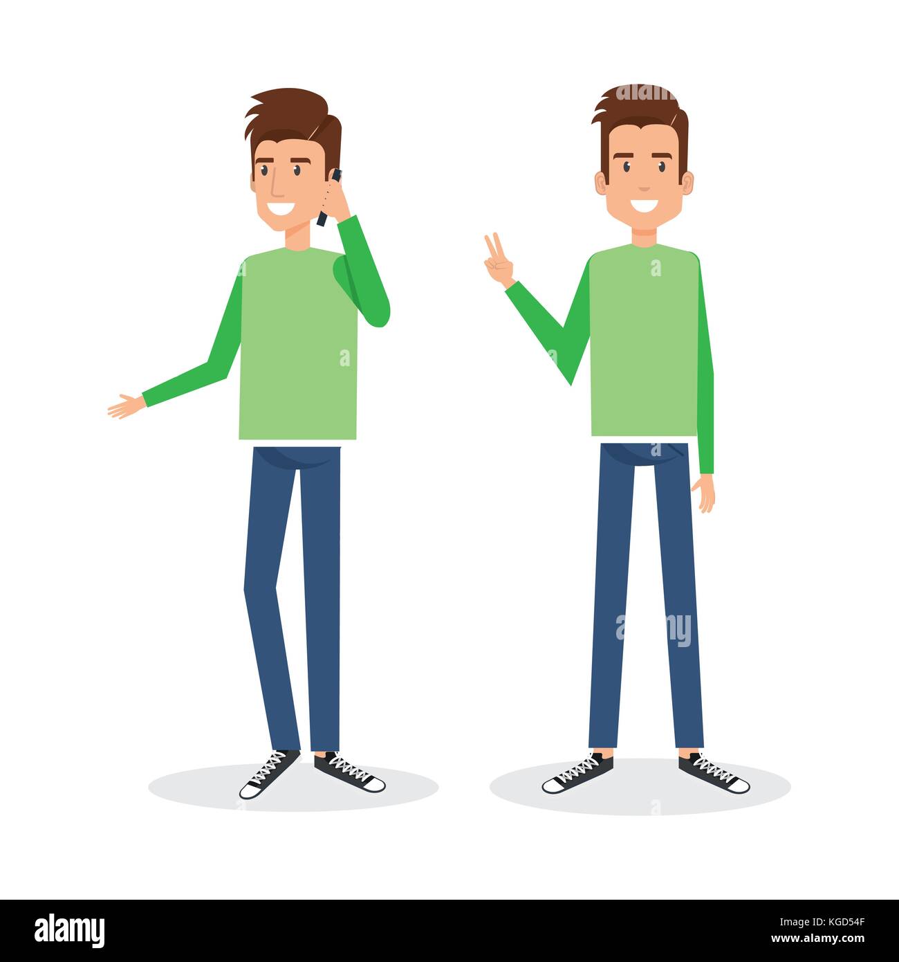 young man doing different poses Stock Vector Image & Art - Alamy