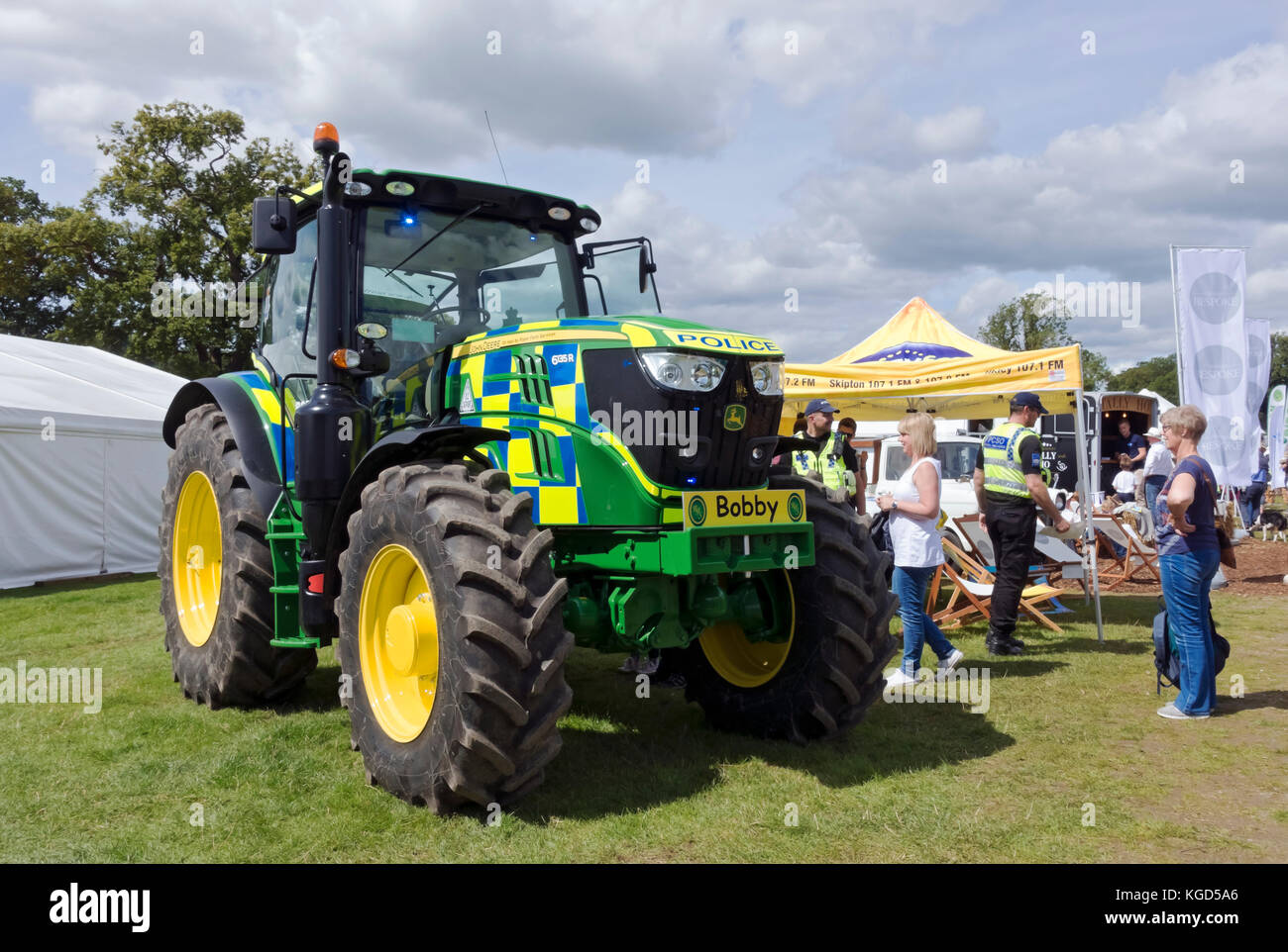 John Deere tractor promoting the North Yorkshire Police Rural Task