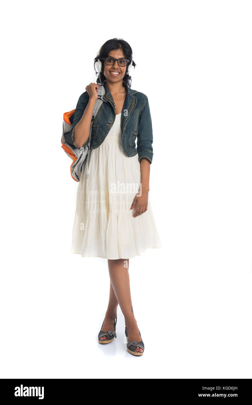 Indian college girl standing Cut Out Stock Images & Pictures - Alamy