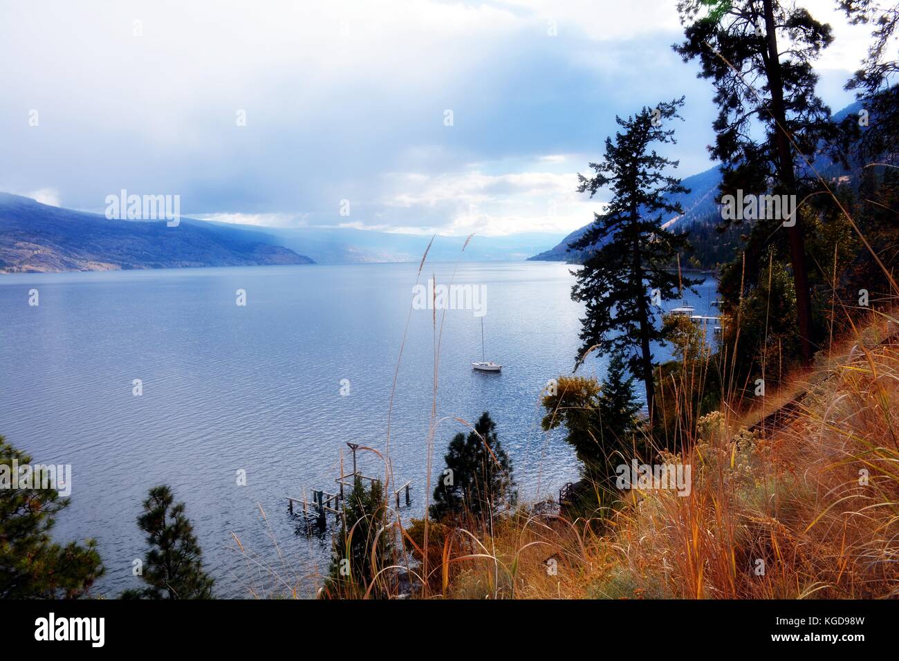 A Beautiful Sunny Day At Okanagan Lake Peachland British Columbia Canada Stock Photo Alamy