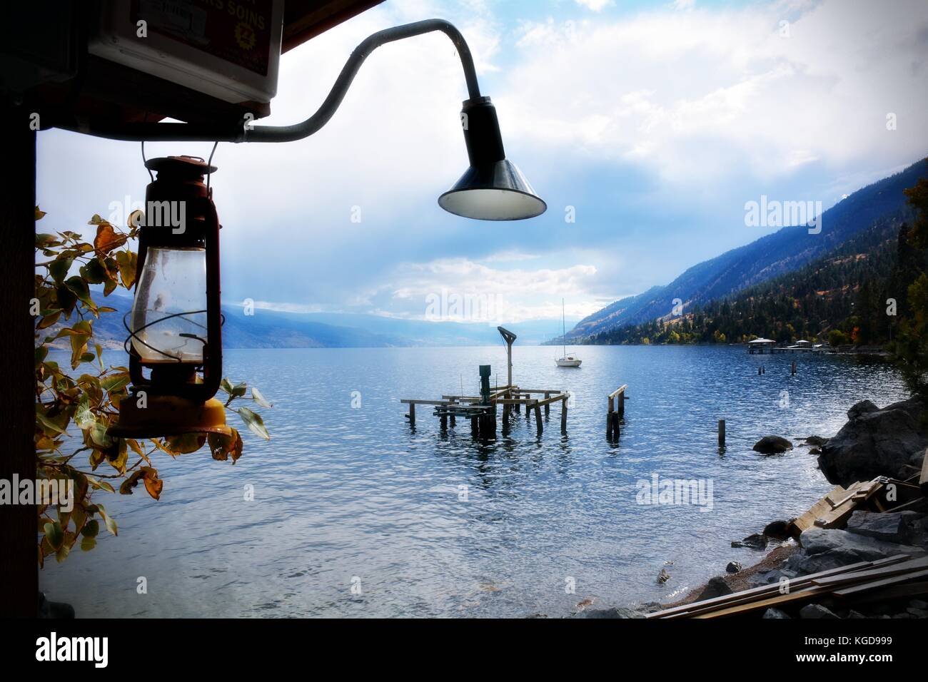 A Beautiful Sunny Day At Okanagan Lake Peachland British Columbia Canada Stock Photo Alamy