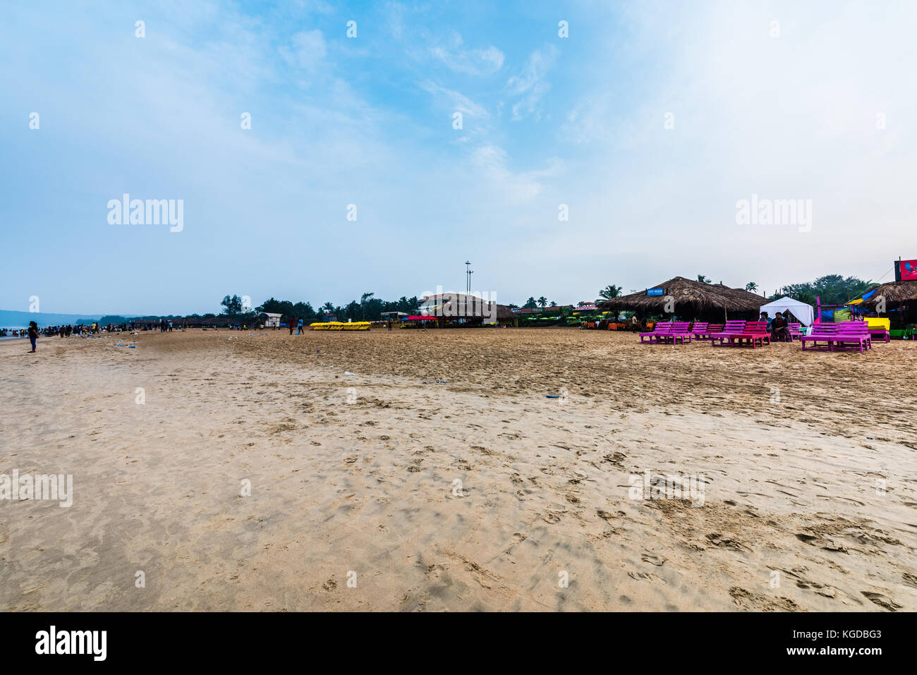 Beach cafe and bar at Calangute Beach, Goa Stock Photo