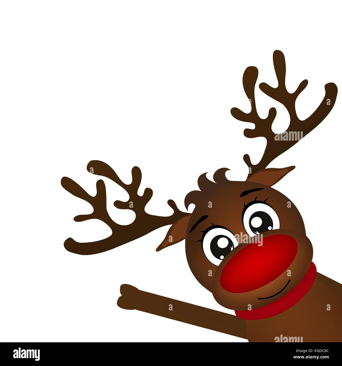 Reindeer peeking sideways on a white background Stock Vector Image