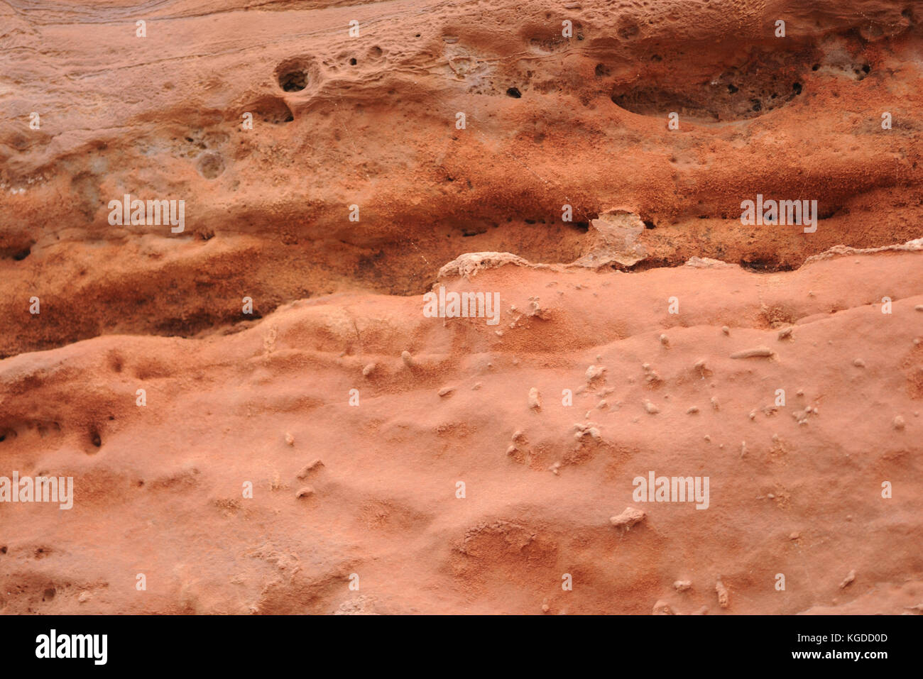 Sedimentary rocks in the cliffs  to the west of Sidmouth.  Sidmouth, Devon. UK. Stock Photo