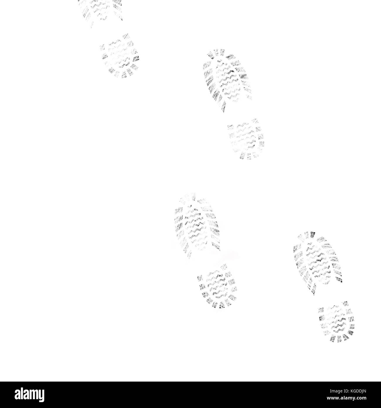Footprints on a white background Stock Photo