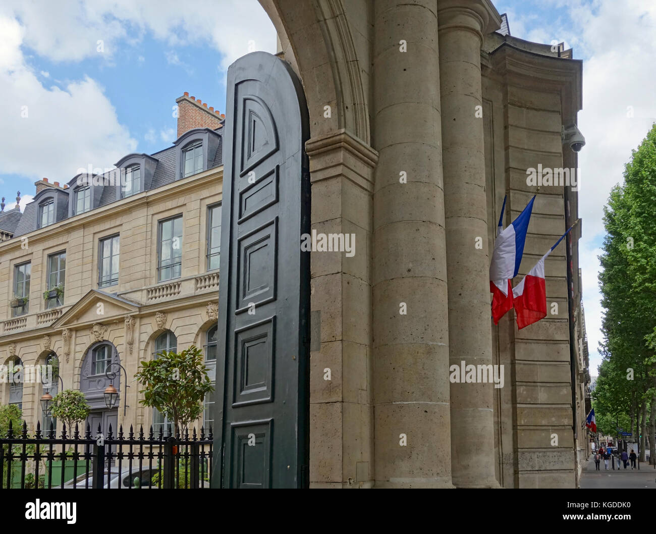 Doors and courtyard of the French Environment Agency, Paris, 2017. Stock Photo