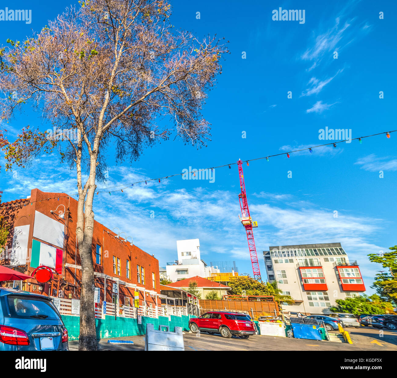 Parking area in Little Italy, San Diego. California, USA Stock Photo
