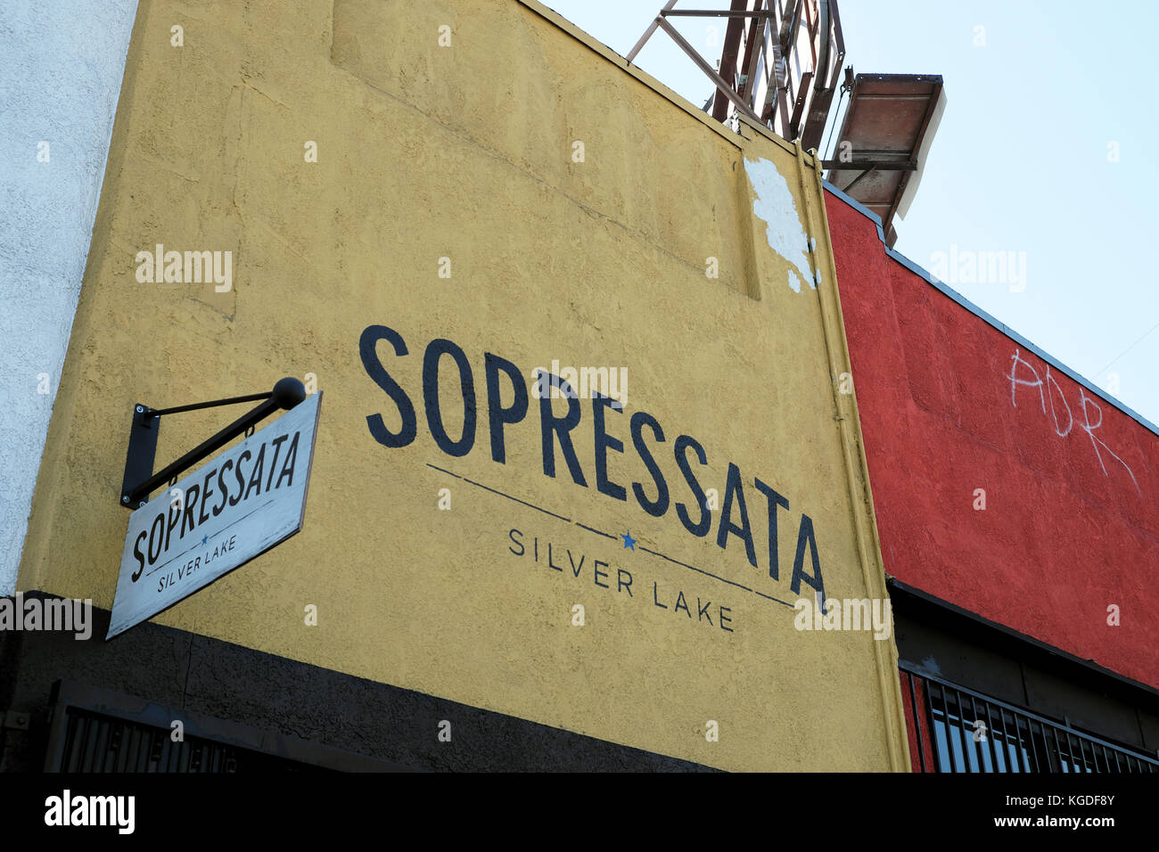 Sopressata Italian restaurant sign in Silver Lake, Los Angeles