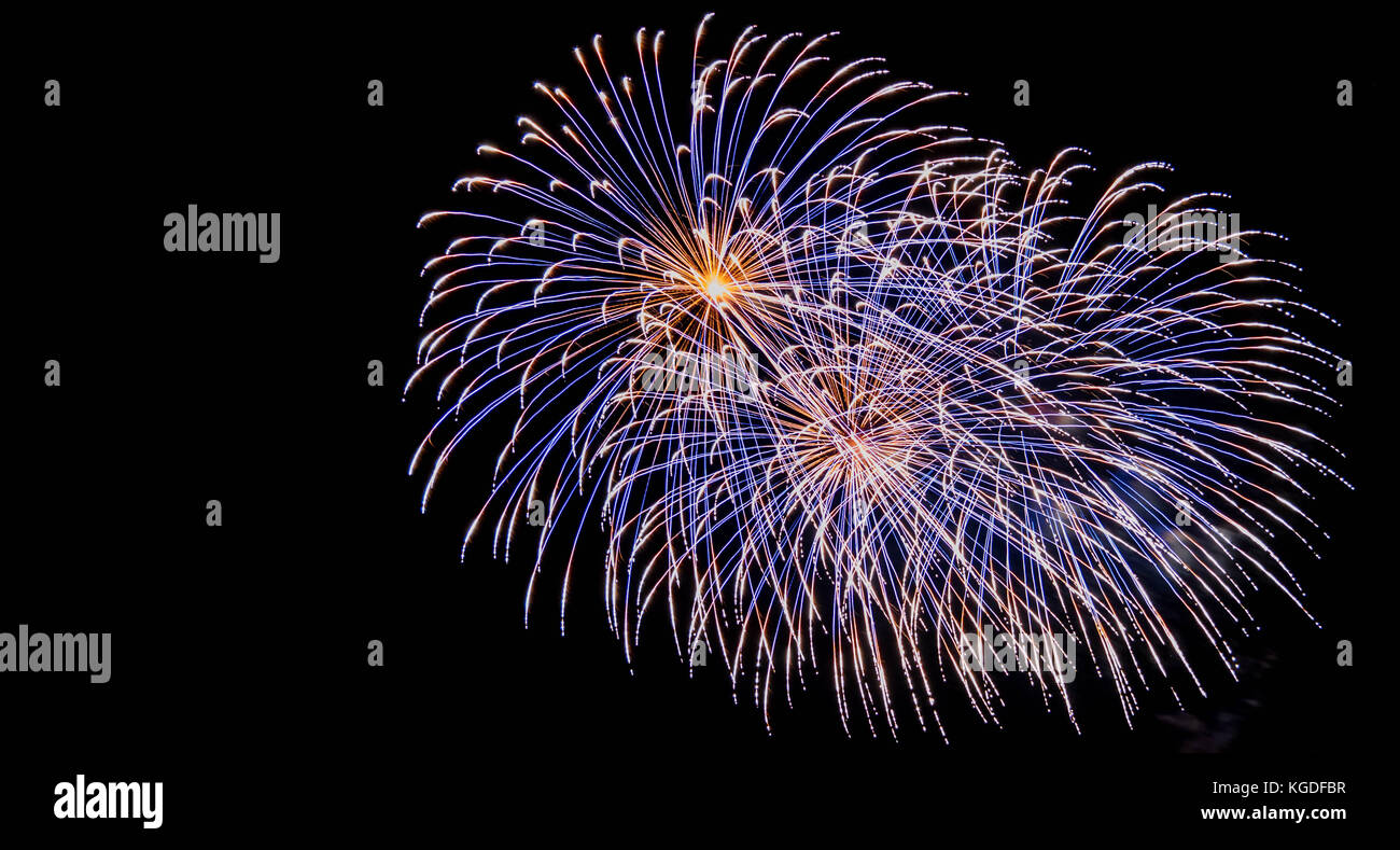 Fireworks display at bonfire 4th of November celebration, Kenilworth Castle, UK Stock Photo Alamy