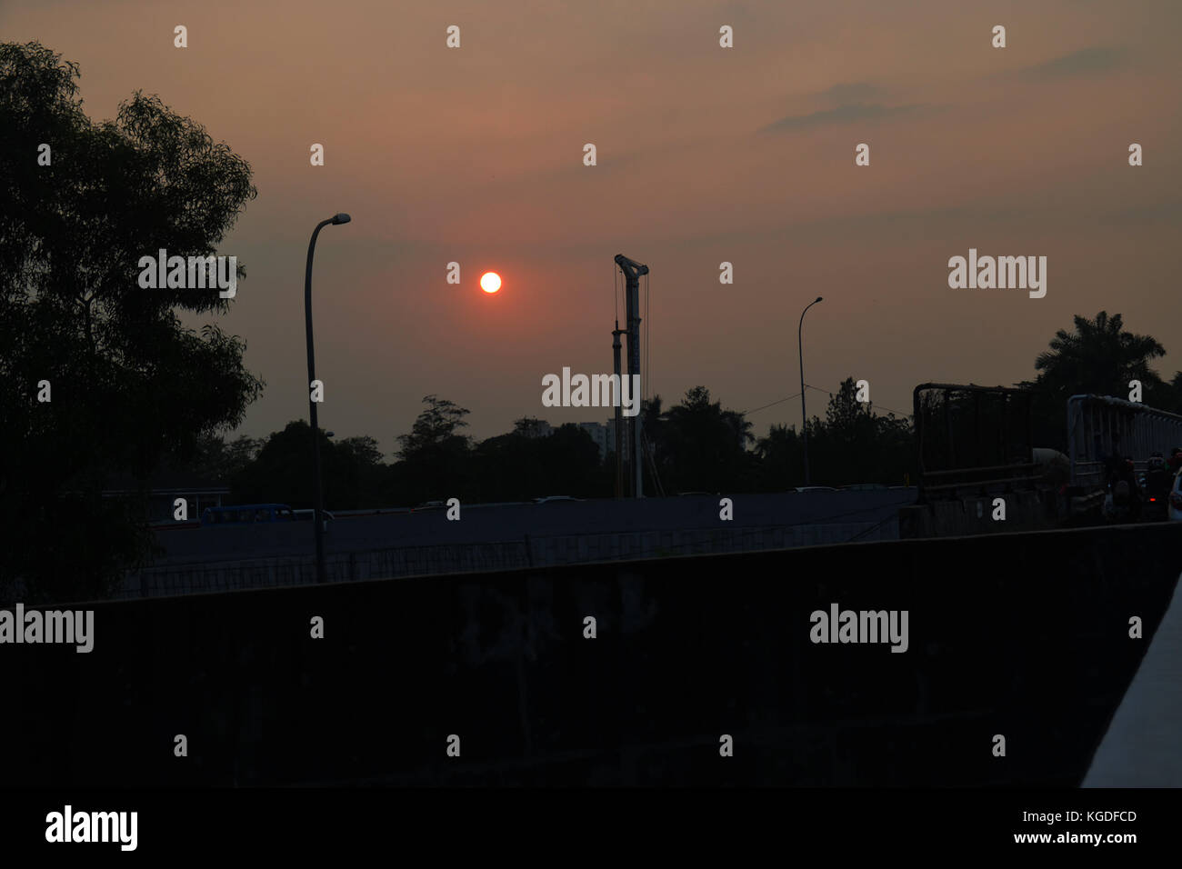 The Sun In The Evening Stock Photo - Alamy