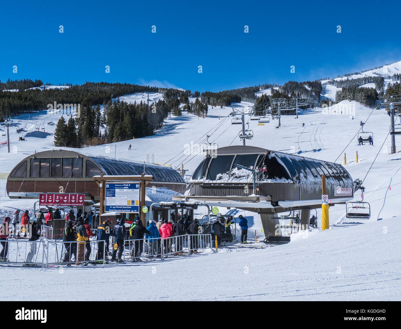 Chairlifts, Peak 8 Base, winter Breckenridge Ski Resort, Breckenridge