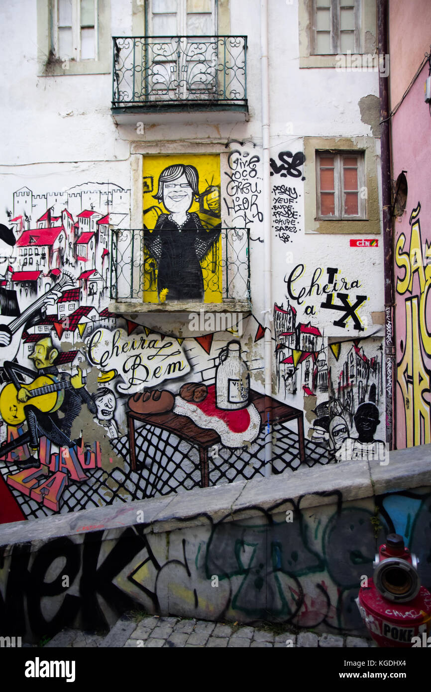 Graffiti in Lisbon Stock Photo