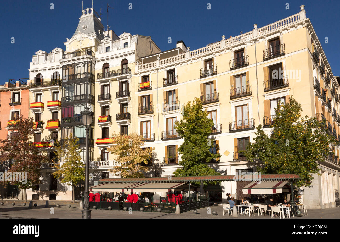 Historic apartments in  Plaza de Oriente, Madrid, Spain Stock Photo