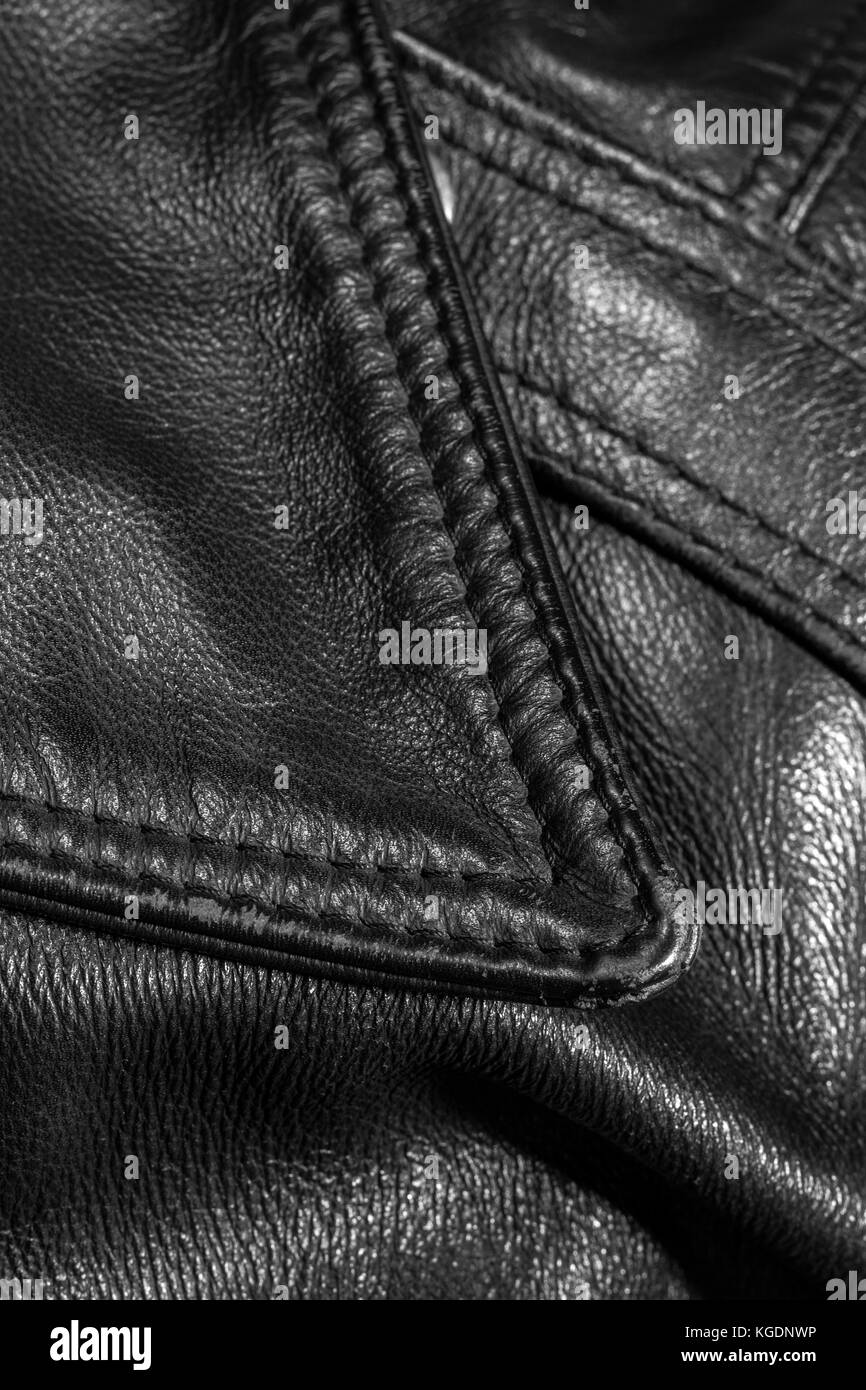 leather jacket close up Stock Photo