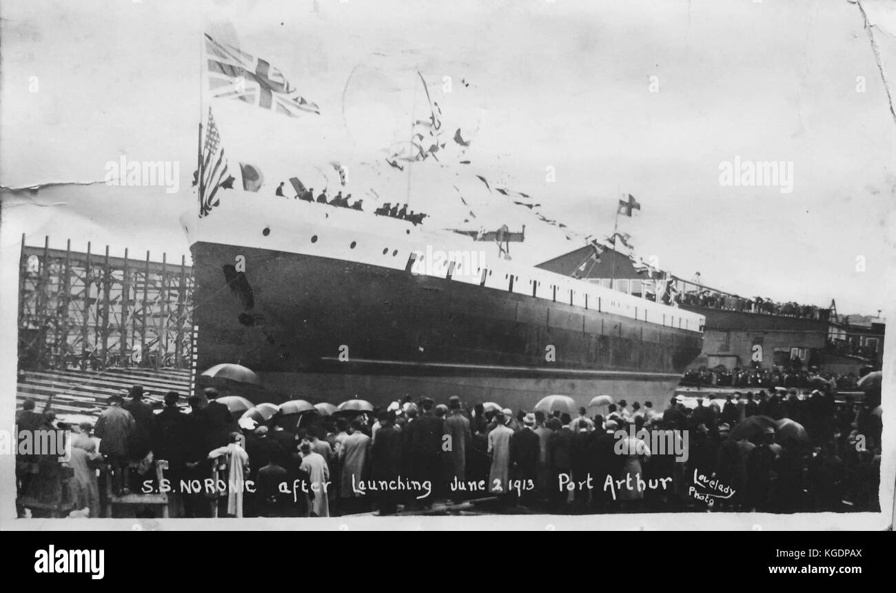 Ss Noronic After Launching On June 2 1913 In Port Arthur Ontario Stock Photo Alamy