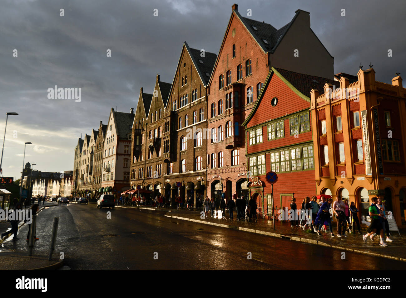 Bryggen street, Bergen, Norway Stock Photo