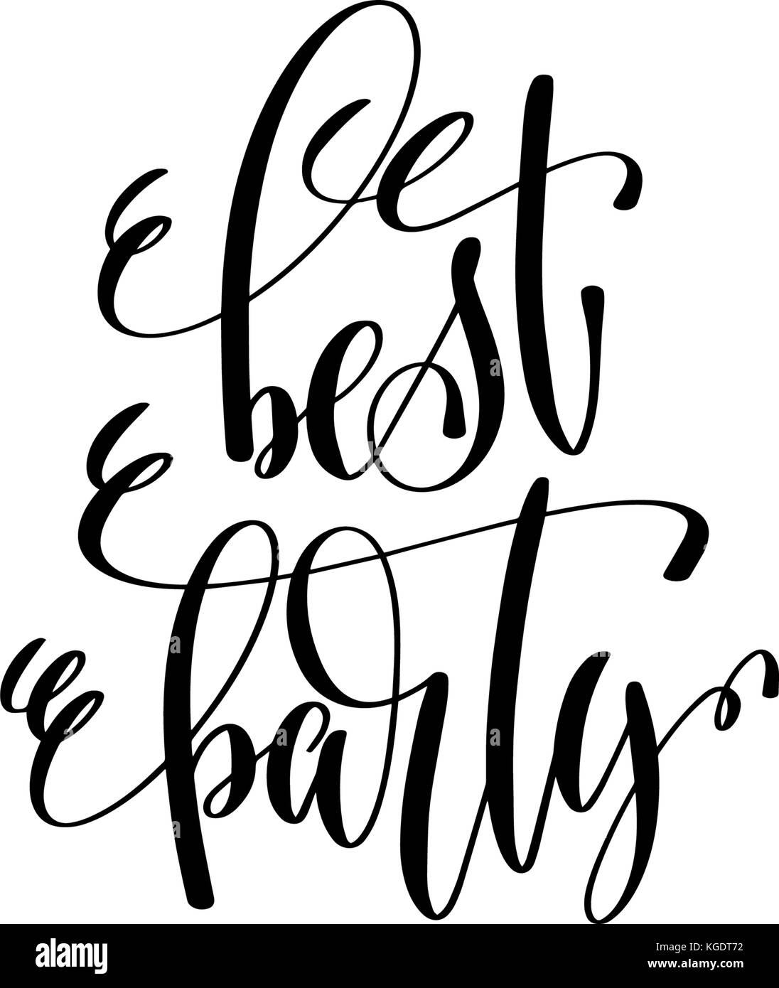 best party hand lettering event invitation inscription Stock Vector ...