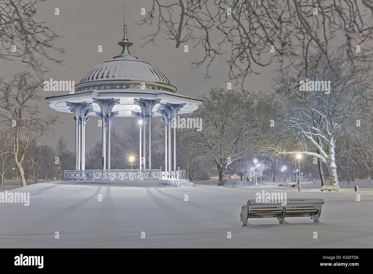 Clapham Common Bandstand in Winter, London Stock Photo
