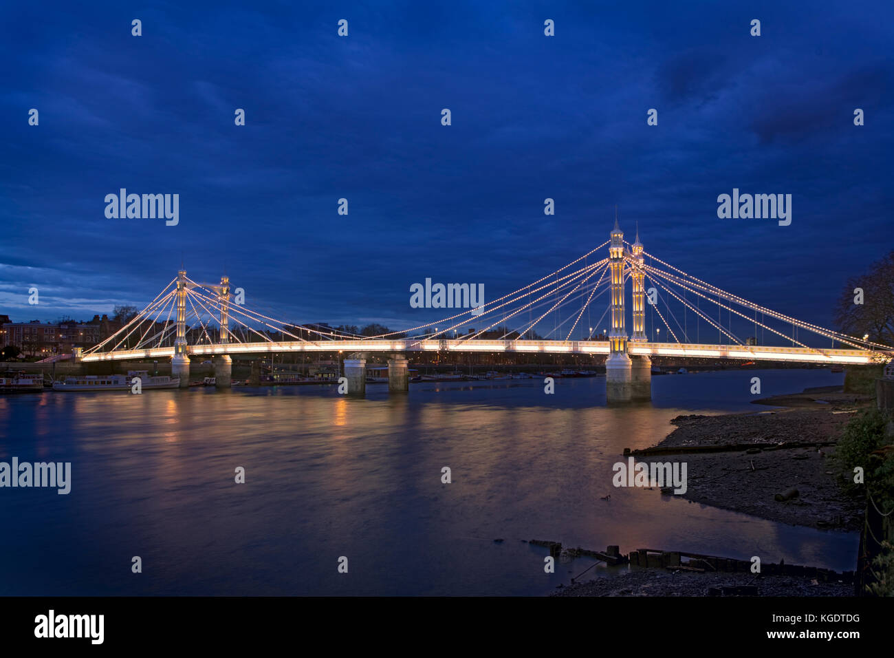 Albert Bridge, London Stock Photo