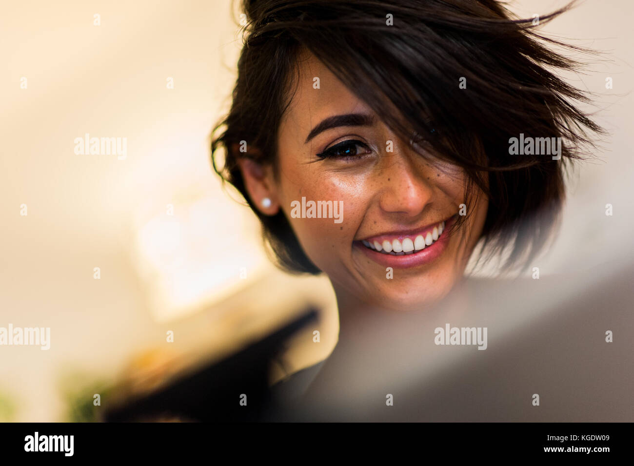 A Colombian webcam model, known as Flora Bella, engages the online viewers  by flirting during a webcam video broadcast from her apartment in Medellín  Stock Photo - Alamy