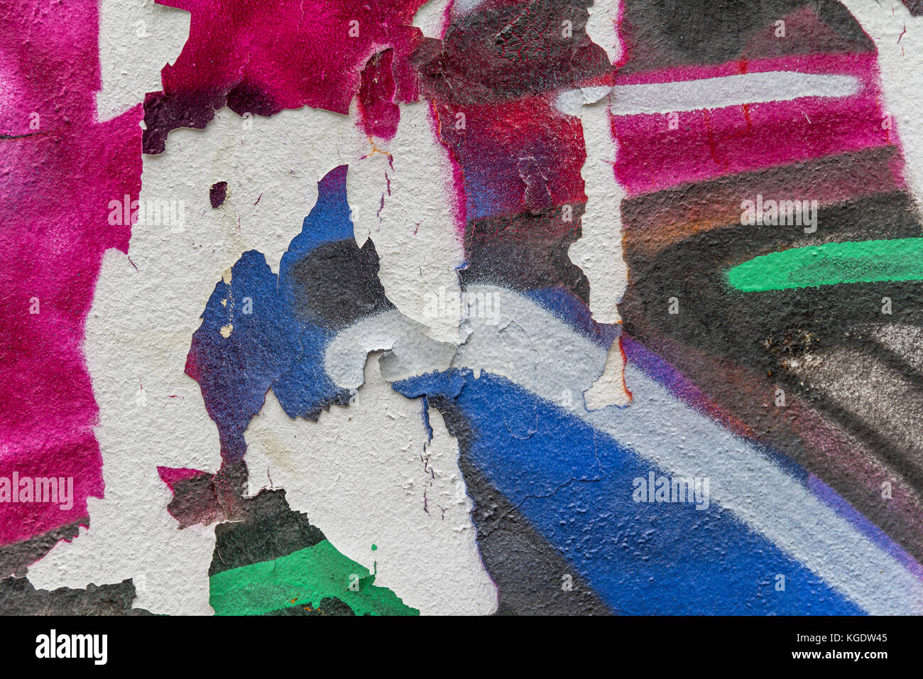 full frame abstract multicolored painted wall detail Stock Photo