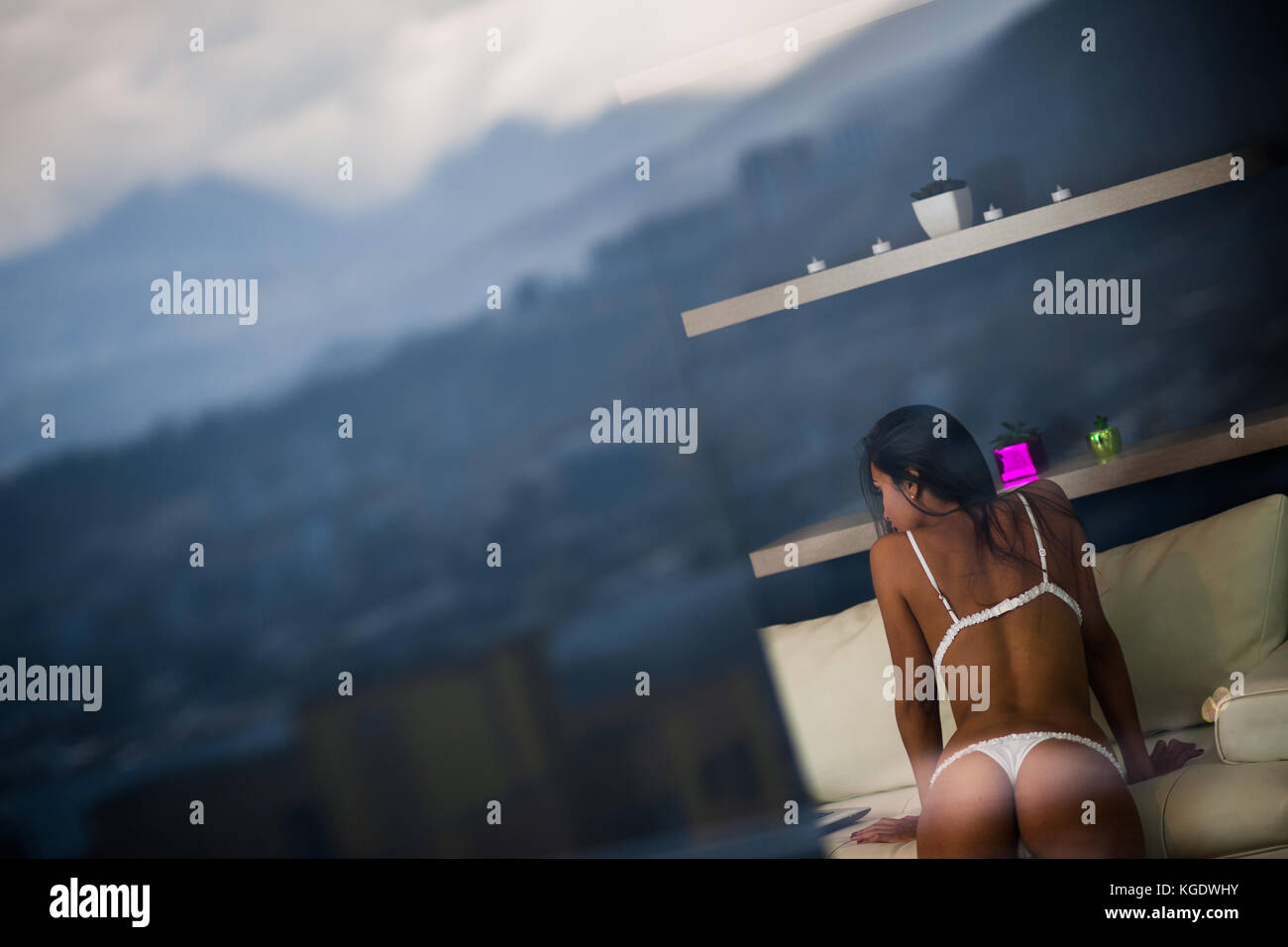 A Colombian webcam model, known as Caro Ortiz, performs a sensual live show  during a webcam video broadcast from her apartment in Medellín, Colombia  Stock Photo - Alamy