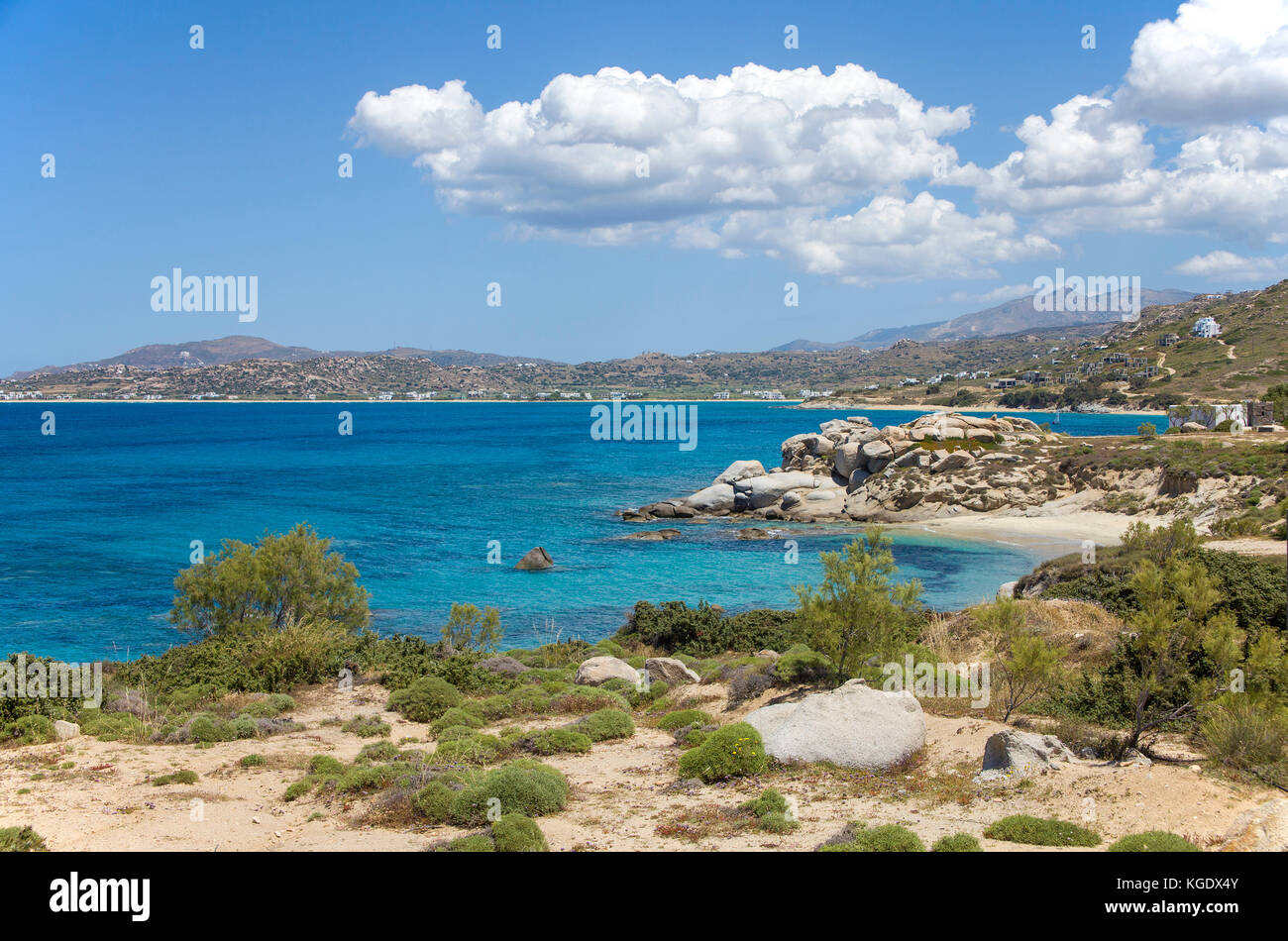 Kuestenlandschaft bei Mikri Vigla, Westseite von Naxos, Kykladen, Aegaeis, Griechenland, Mittelmeer, Europa | Coast landsape at Mikri Vigla, westside  Stock Photo