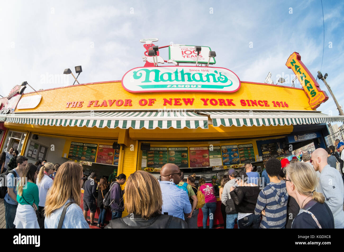 Nathan´s Hot dog restaurant on Coney Island boardwalk, Brooklyn, New