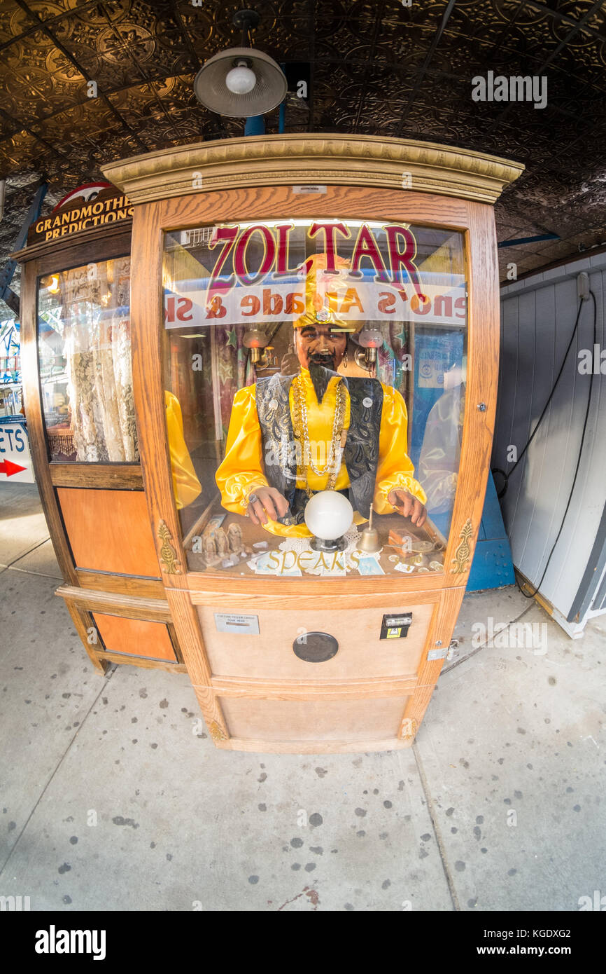 Zoltar fortune telling arcade machine, Coney Island, Brooklyn, New York, United States of America Stock Photo