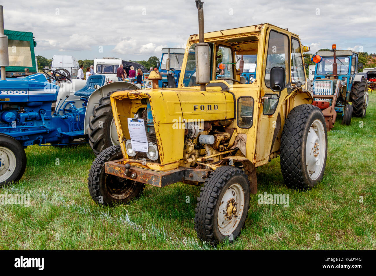 1973 Ford 2000 yellow tractor with cab at the 2017 Norfolk Starting