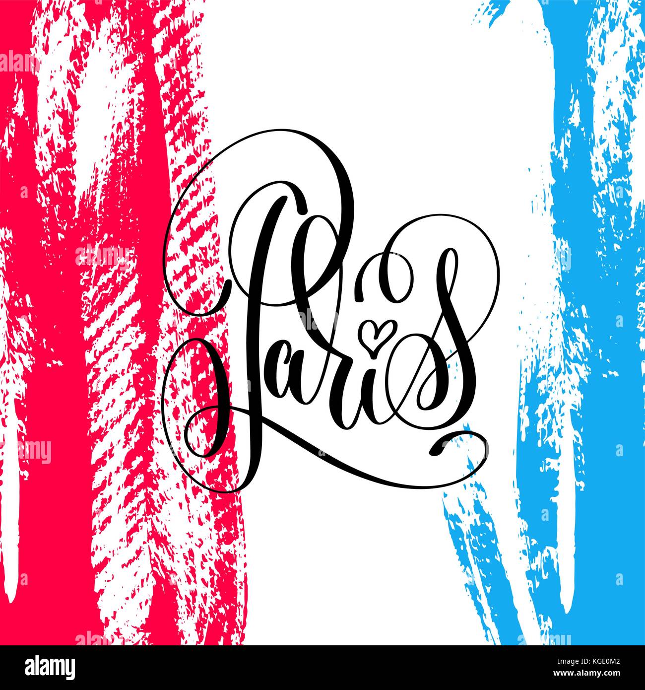 Paris hand lettering inscription on brush stroke background Stock ...