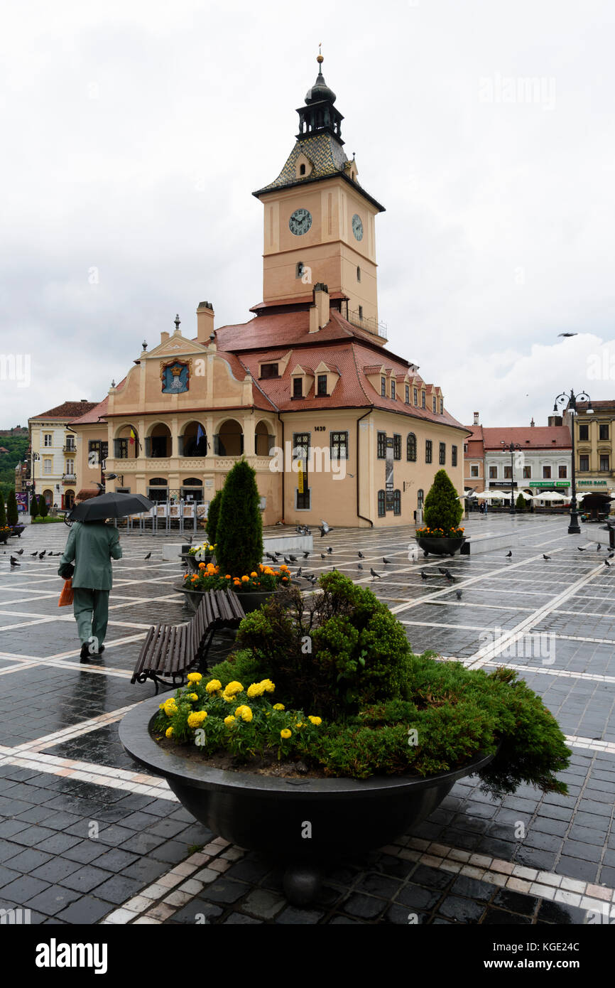 Brasov, Romania.  Main Square Stock Photo
