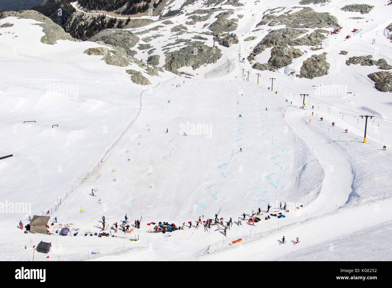 Skiing on Whistler Mountain, BC, Canada Stock Photo