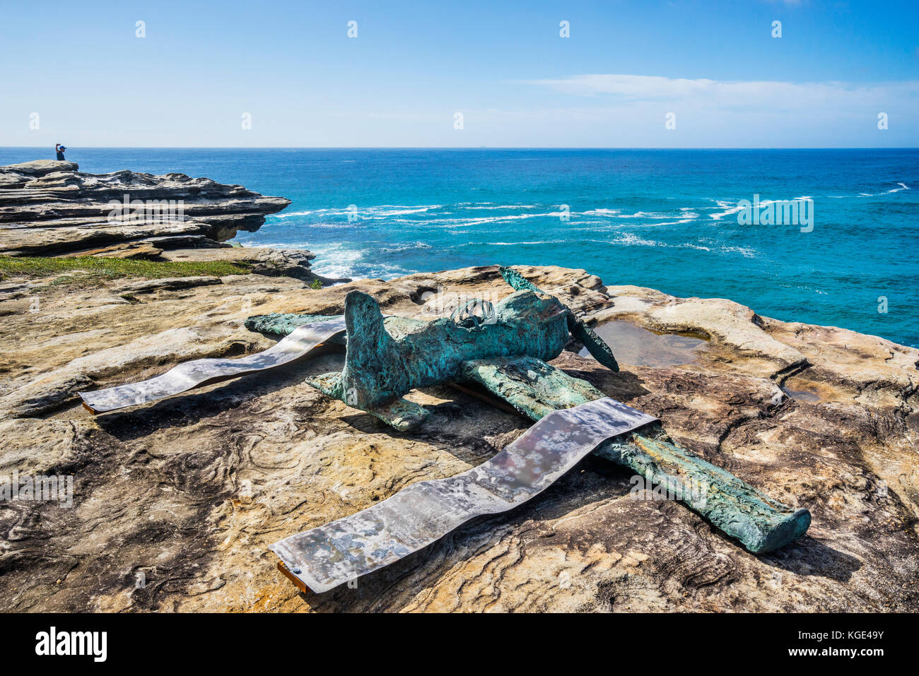 Sculpture by the sea 2017, annual exhibition on the coastal walk between Bondi and Tamara Beach, Sydney, New South Wales, Australia. Sculpture titled  Stock Photo