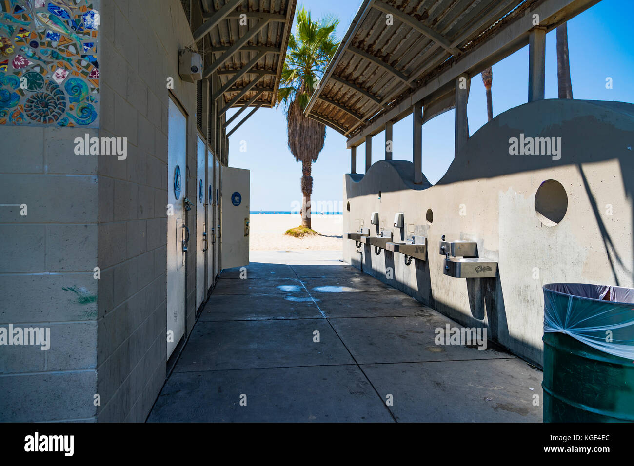 Puplic Restroom / Toilets - Venice Beach, Los Angeles, California Stock Photo