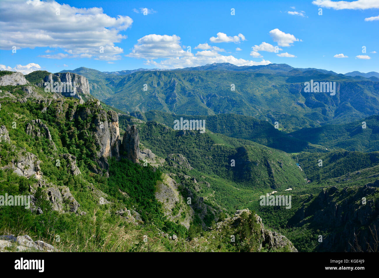 The landscape close to the village of Dolovi near the border between Bosnia and Montenegro. Stock Photo