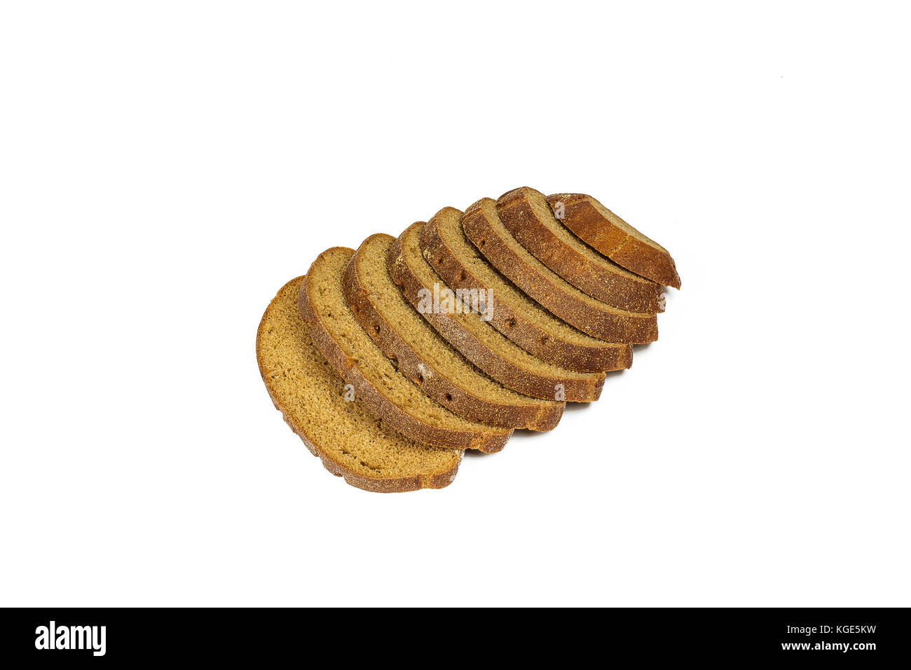 On a white background lie pieces of sliced bread Stock Photo - Alamy