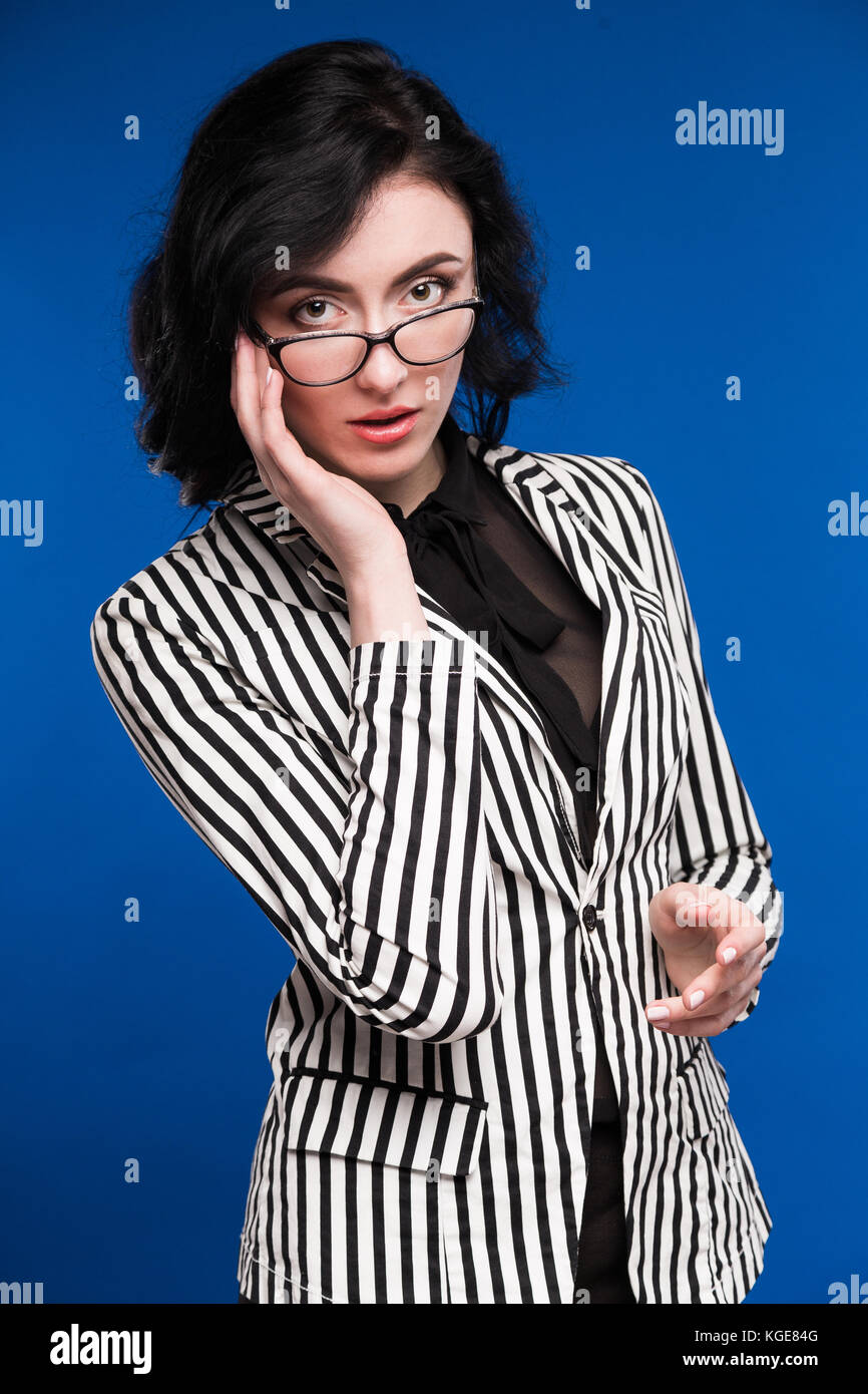 girl in a black blouse Stock Photo - Alamy