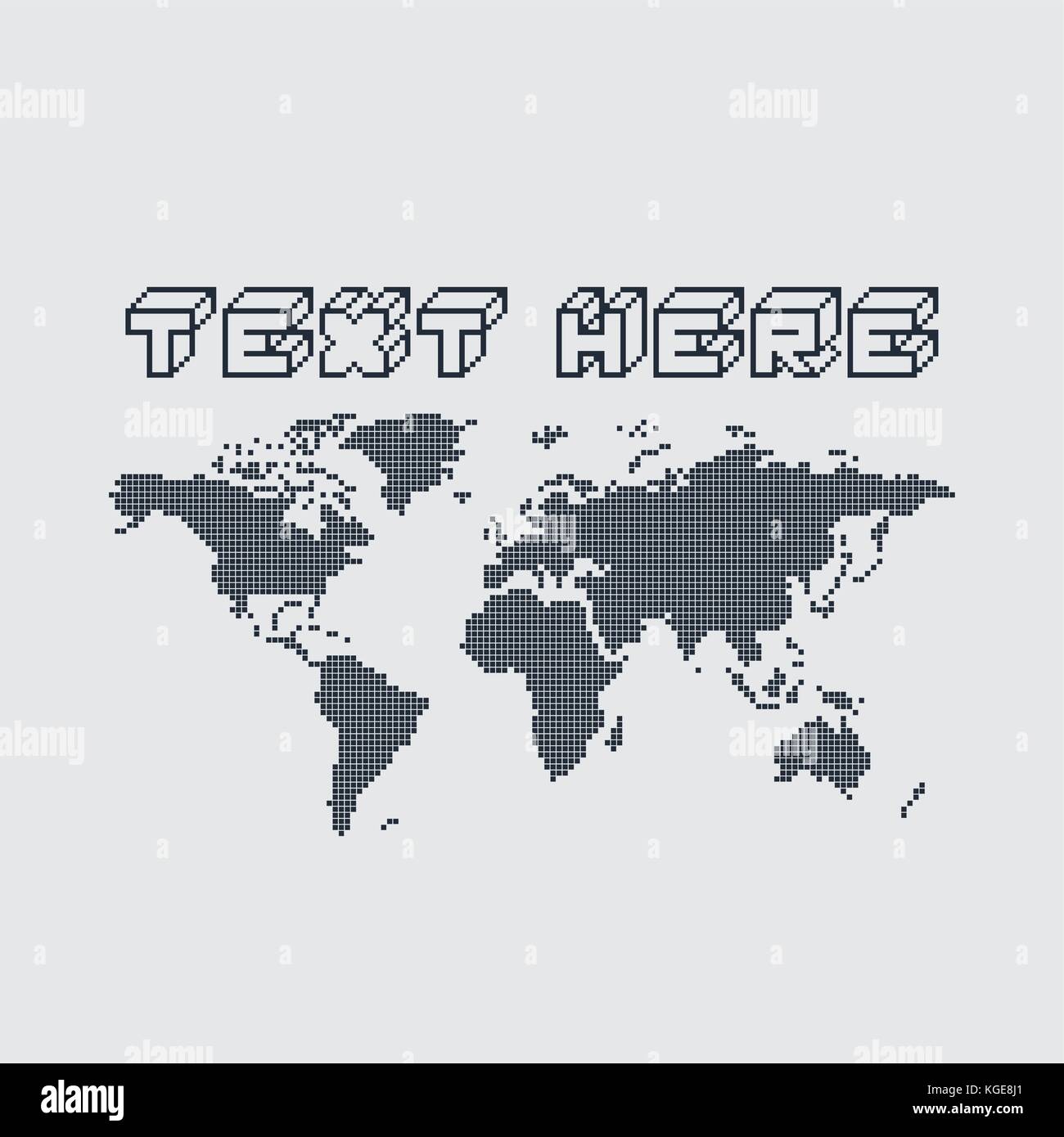 globe map world pixel vector graphic art design illustration Stock ...
