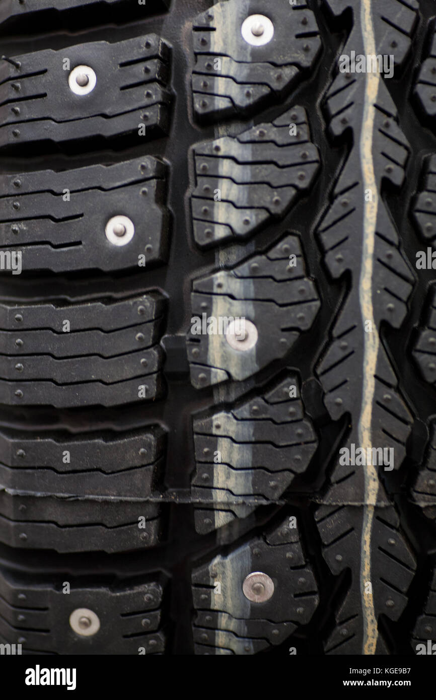 Studded tire on a background closeup Stock Photo Alamy