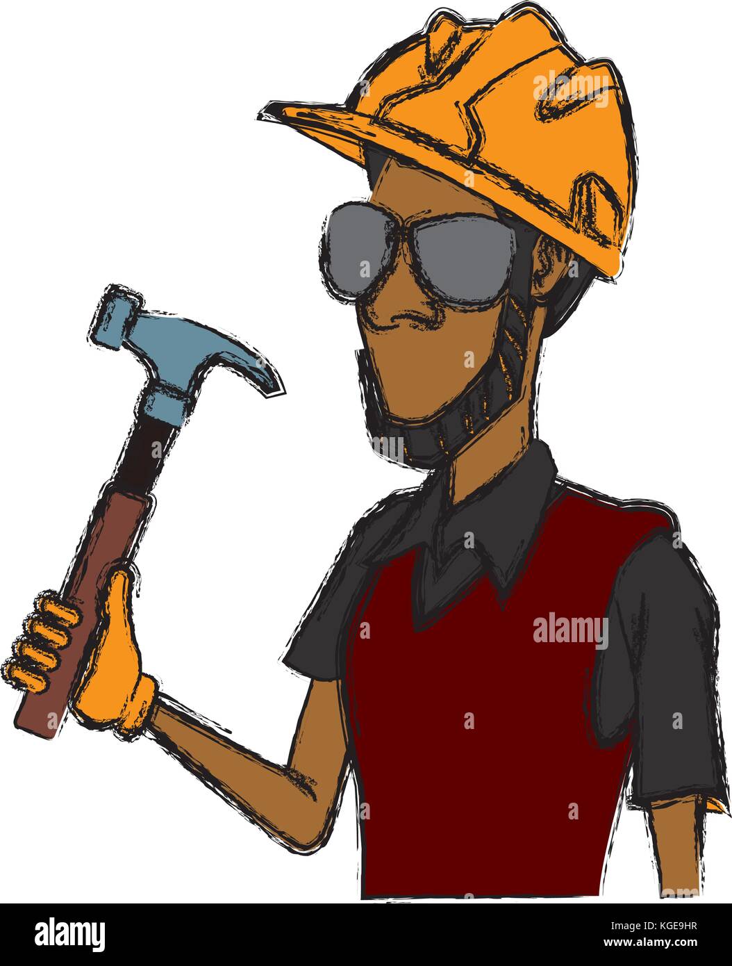 Cartoon worker with tool Stock Vector Image & Art - Alamy