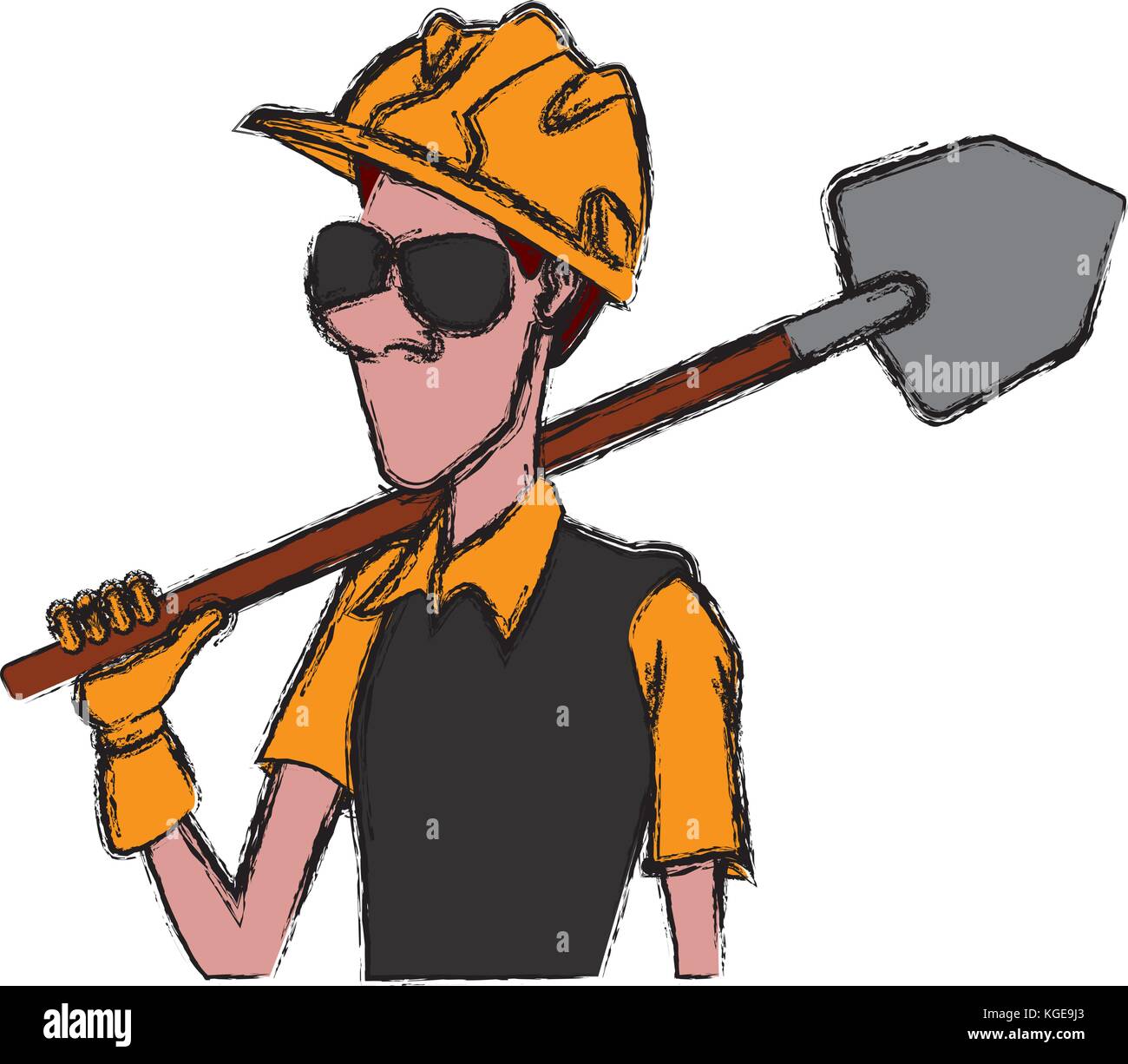 Cartoon worker with tool Stock Vector Image & Art - Alamy