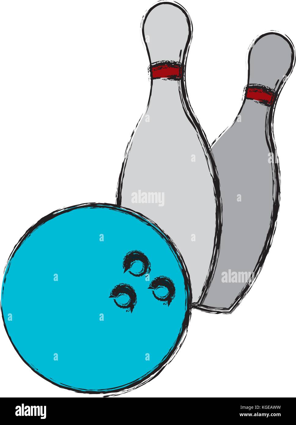 Bowling ball and pins Stock Vector Image & Art Alamy