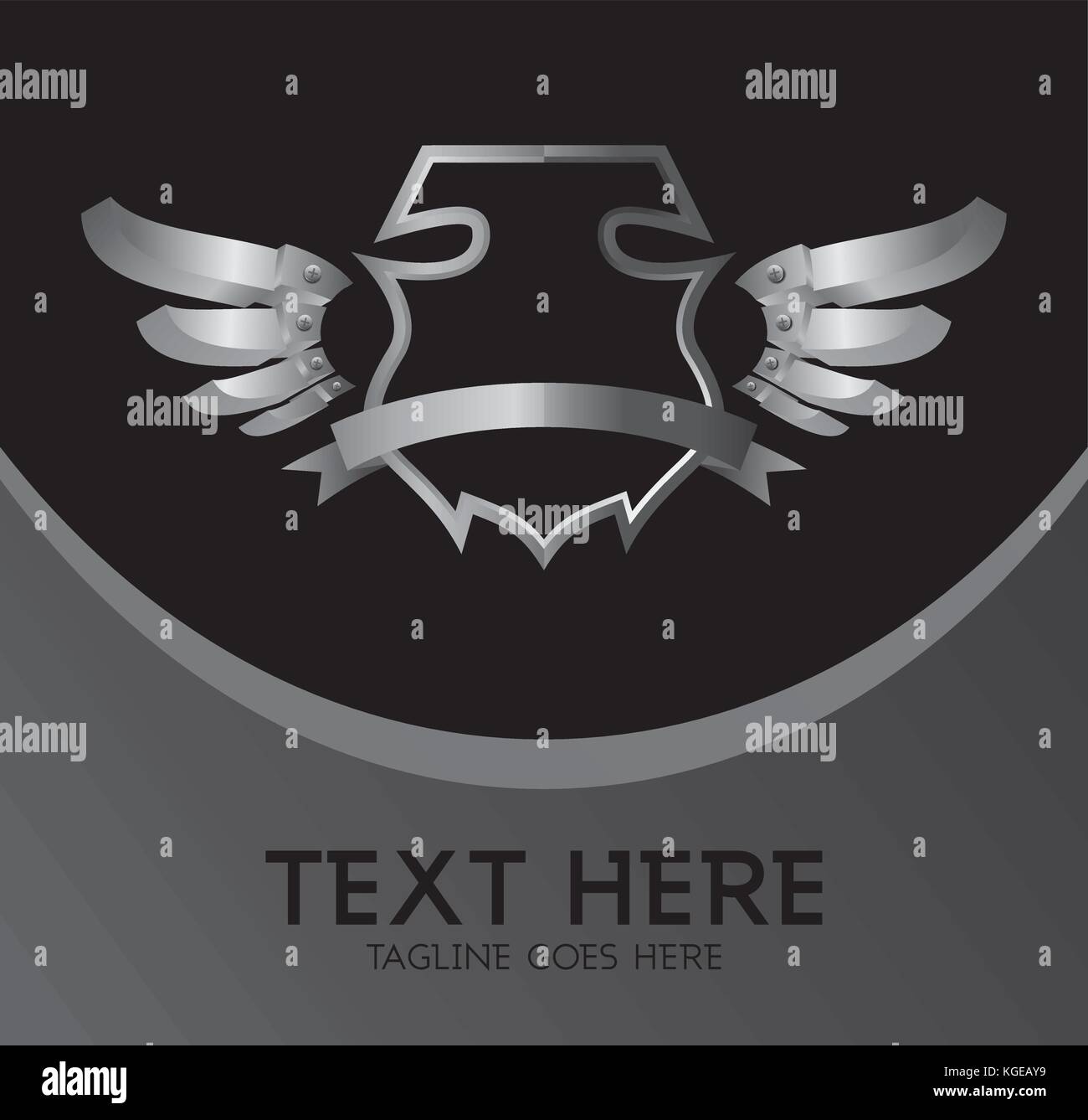silver shield and wing theme vector illustration Stock Vector Image ...