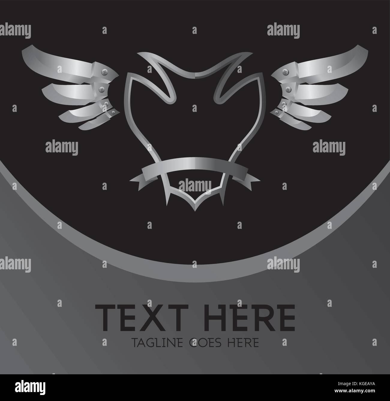 silver shield and wing theme vector illustration Stock Vector Image ...