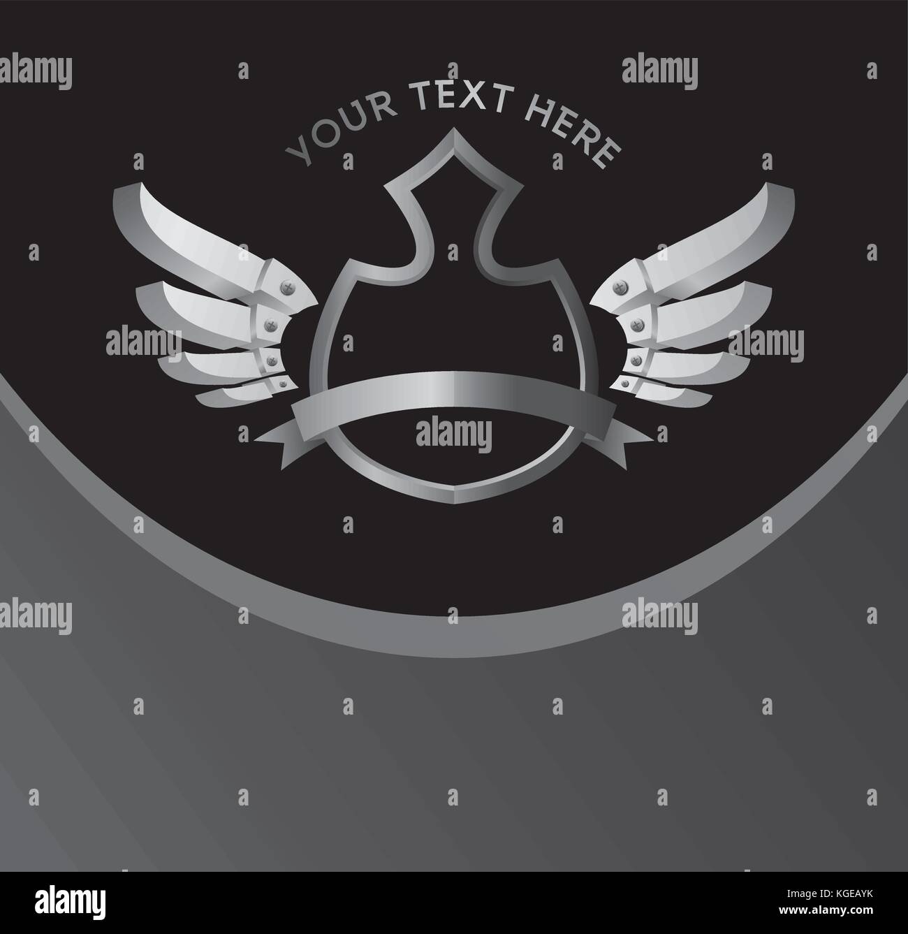silver shield and wing theme vector illustration Stock Vector Image ...